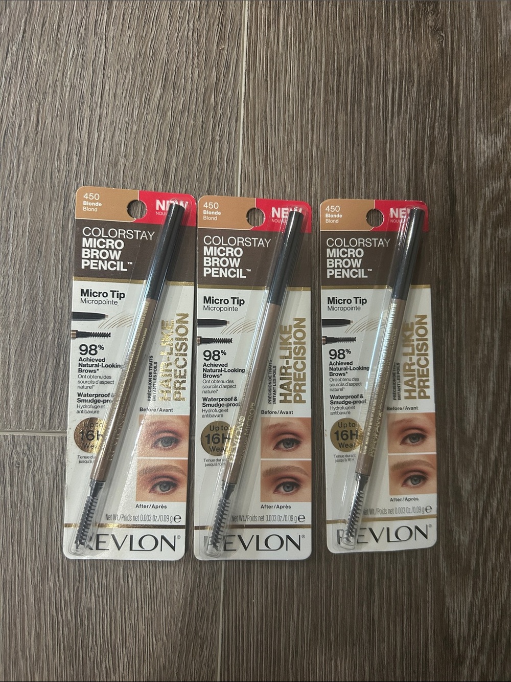 3X Revlon ColorStay Micro Brow Pencil #450 Blonde 🌸 FIRM PRICE 🌸